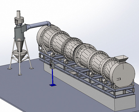 Циклон установленный при барабане сушке песка
